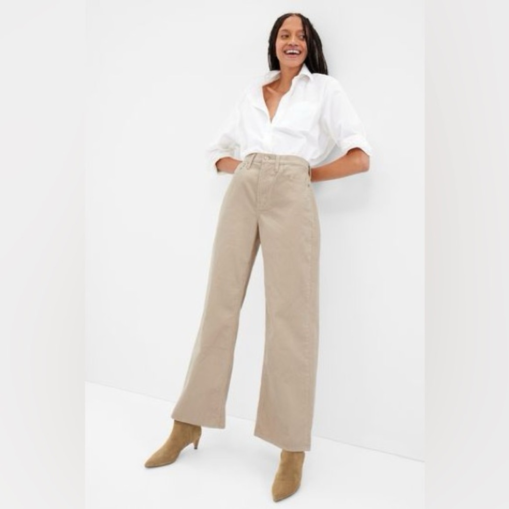 GAP Women's Corduroy Tan Wide-Leg Jeans